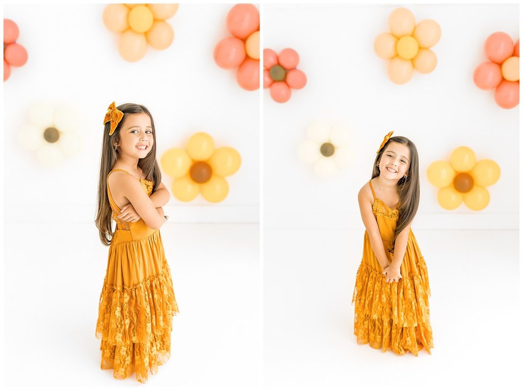 floral balloon backdrop for birthday photoshoot