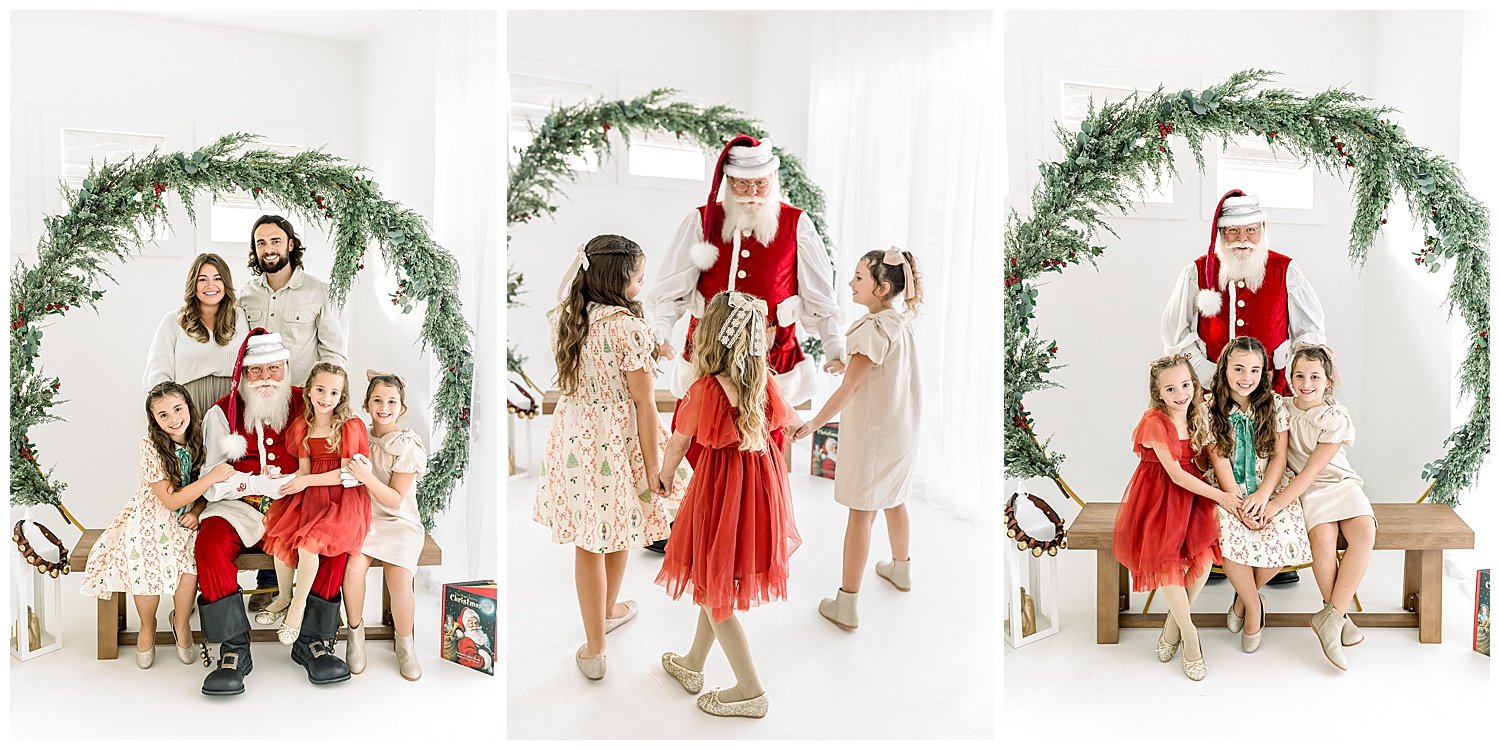 three sisters with santa