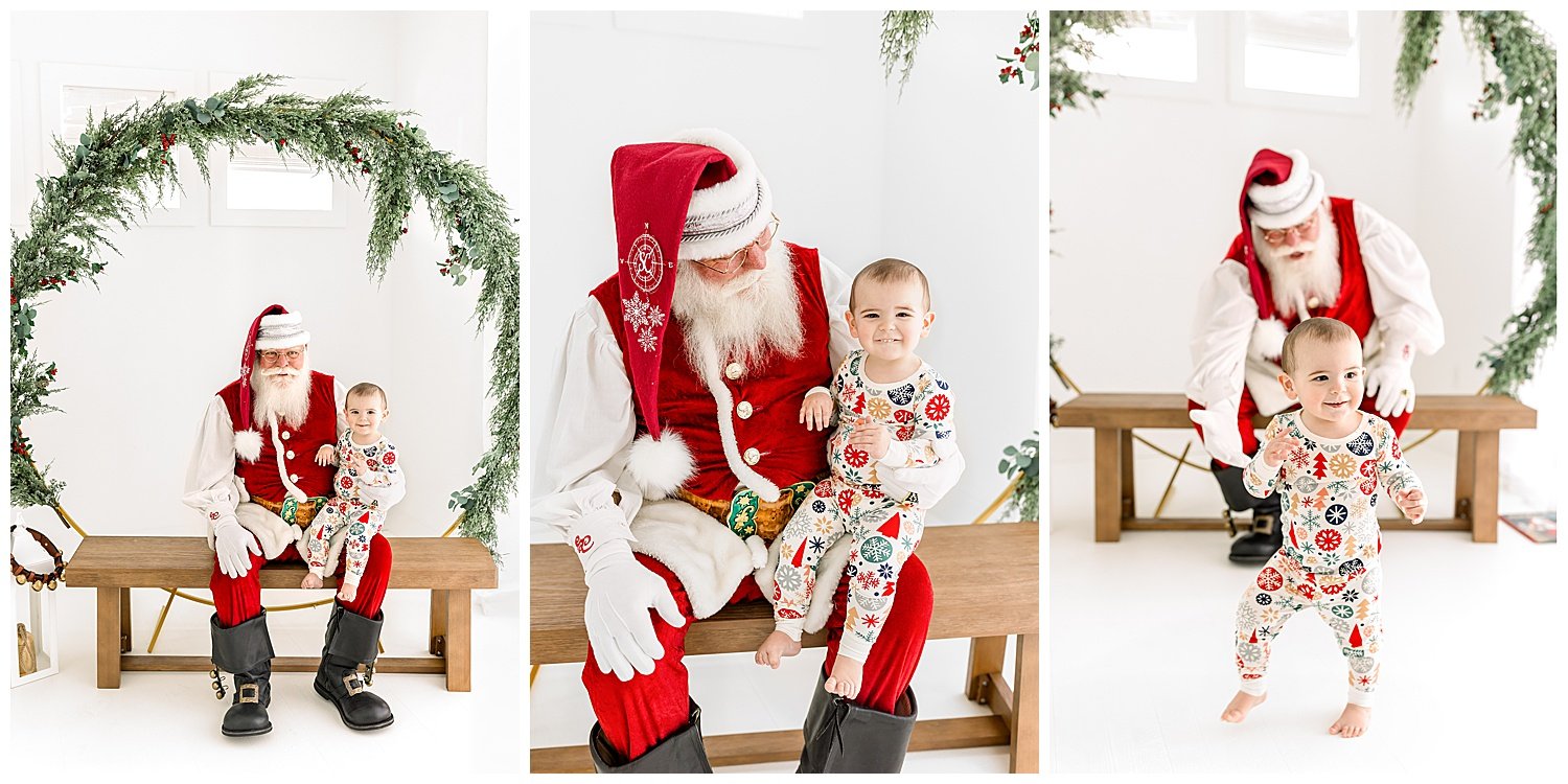 baby sitting with santa