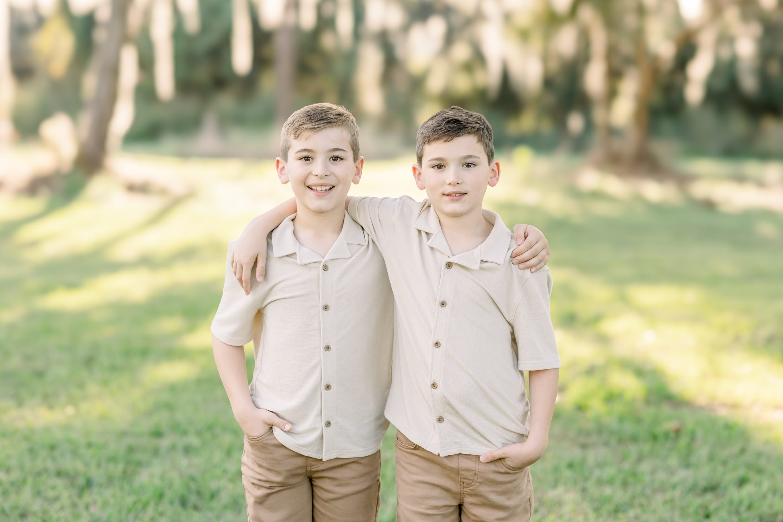 boys smiling for family pictures