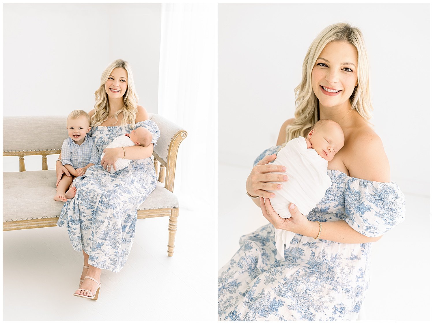 mom holding two sons